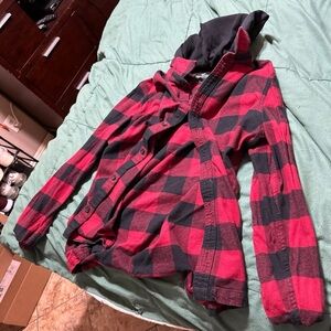 Hollister Flannel Jacket Red Size Large
